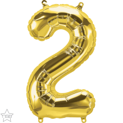 Mini folijski balon broj 2 Gold  