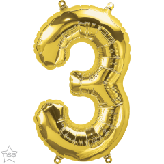 Mini folijski balon broj 3 Gold  