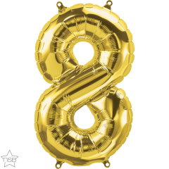 Mini folijski balon broj 8 Gold  