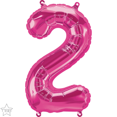 Mini folijski balon broj 2 Magenta  