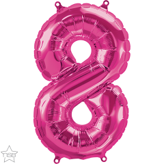 Mini folijski balon broj 8 Magenta  