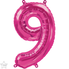 Mini folijski balon broj 9 Magenta  