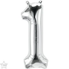 Mini folijski balon broj 1 Silver  