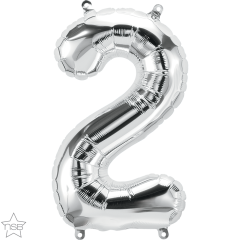 Mini folijski balon broj 2 Silver  