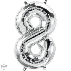 Mini folijski balon broj 8 Silver  