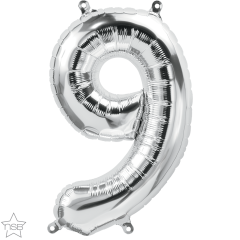 Mini folijski balon broj 9 Silver  