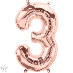 Mini folijski balon broj 3 RoseGold  