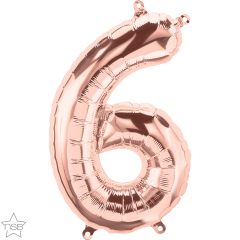 Mini folijski balon broj 6 RoseGold  