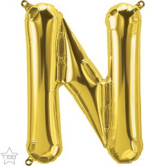 Mini folijski balon slovo N Gold  