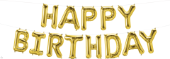 Mini folijski balon natpis Happy Birthday Gold