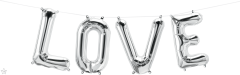 Mini folijski balon natpis Love Silver