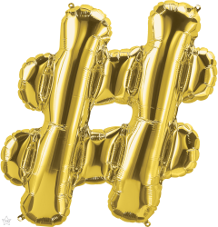 Mini folijski balon znak # Gold  