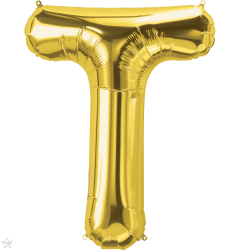 Mini folijski balon slovo T Gold  