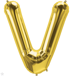 Mini folijski balon slovo V Gold  