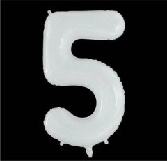 Folijski balon broj 5 White