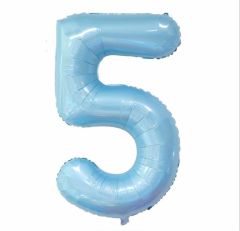 Folijski balon broj 5 Pastel Blue