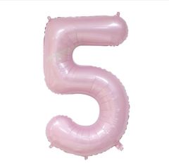 Folijski balon broj 5 Pastel Pink