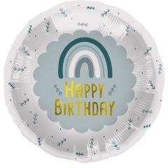 Standard Birthday Rainbow Blue folijski balon