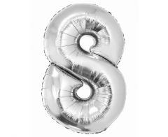 Folijski balon Smart broj 8 Silver