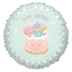 Standard Happy Birthday Smiling Crazy Cake folijski balon
