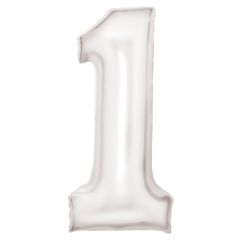 Folijski balon  broj 1 Silk Lustre White