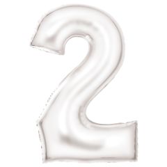 Folijski balon broj 2 Silk Lustre White