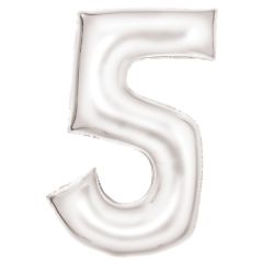 Folijski balon  broj 5  Silk Lustre White