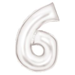 Folijski balon  broj 6  Silk Lustre White