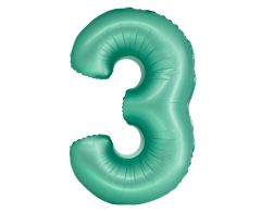 Folijski balon Smart broj 3 Mat Mint