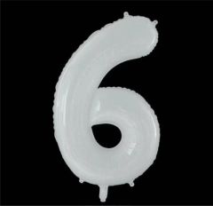 Folijski balon broj 6 White
