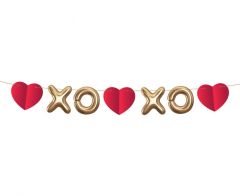 Papirnata girlanda XoXo Red Gold 200 cm
