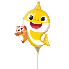 Mini 14" Baby Shark folijski balon na štapiću