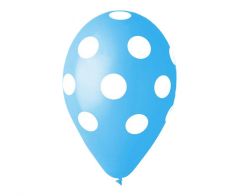Lateks baloni 30cm Pastel Blue Polka Dots