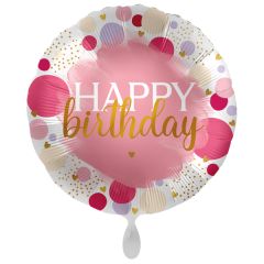 Standard Sweet Birthday Dots Pink folijski balon