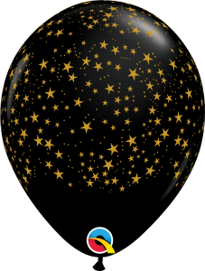 Lateks baloni 28cm Stars Onyx Black