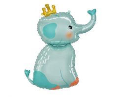 Maxi Elephant With Crown  blue folijski balon