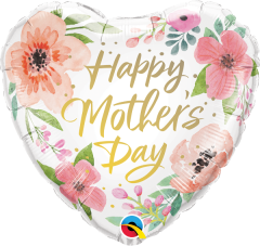Standard Heart Mother's Day Pink Floral folijski balon