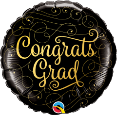 Standard Congrats Grad Gold Doodles folijski balon