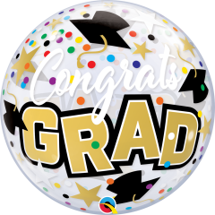 Bubble Congrats Grad Stars & Dots pvc balon