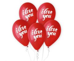 Latex baloni 30 cm I Love You Red white