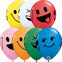 Lateks baloni 28cm Smiley Faces Standard Ast