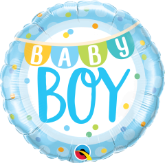 Standard Baby Boy Banner & Dots folijski balon