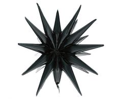 Standard Star 3D black mat folijski balon 50 cm