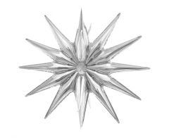 Standard Star 3D Silver folijski balon 50 cm