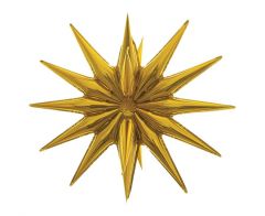Standard Star 3D gold folijski balon 50 cm