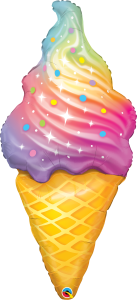 Maxi Rainbow Swirl Ice Cream folijski balon