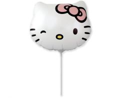 Mini Hello Kitty head folijski balon na štapiću
