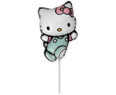 Mini Hello Kitty Hug folijski balon na štapiću
