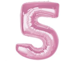 Folijski balon broj 5 Light Pink 92 cm