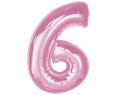 Folijski balon broj 6 Light Pink 92 cm